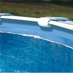 (460X120 BLANCA REF. KIT460ECOT) KIT PISCINA GRE REDONDA DE CHAPA DE ACERO LACADA.MODELO FIDJI